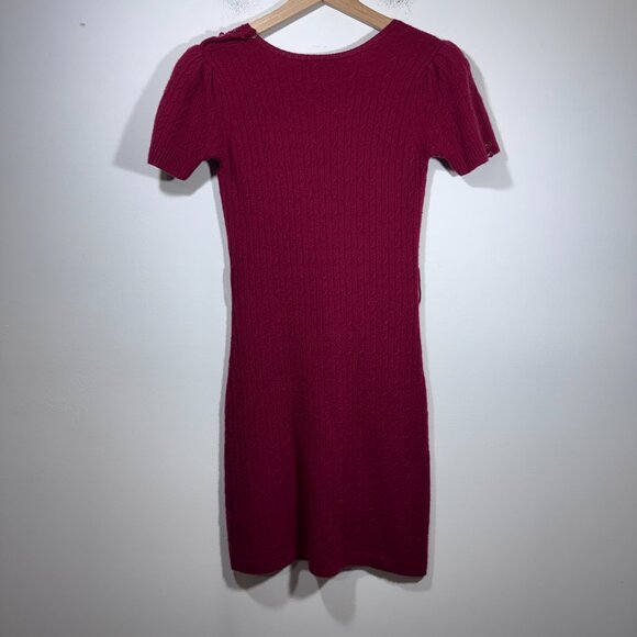 Vtg Betsey Johnson Red Wool Cashmere Cable Knit Sweater Dress Women’s Size M - Picture 4 of 7
